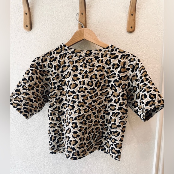 NWT Anthropologie Maeve Animal Print Knit Boxy Tee Size XS - Picture 3 of 3